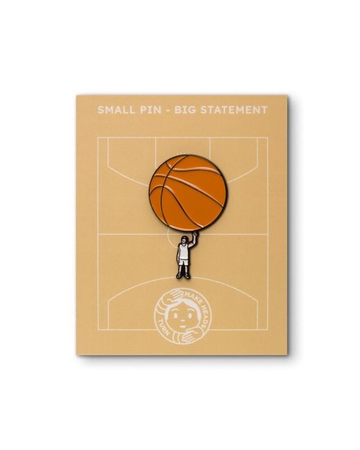 Make Heads Turn Brown Enamel Pin Basketball