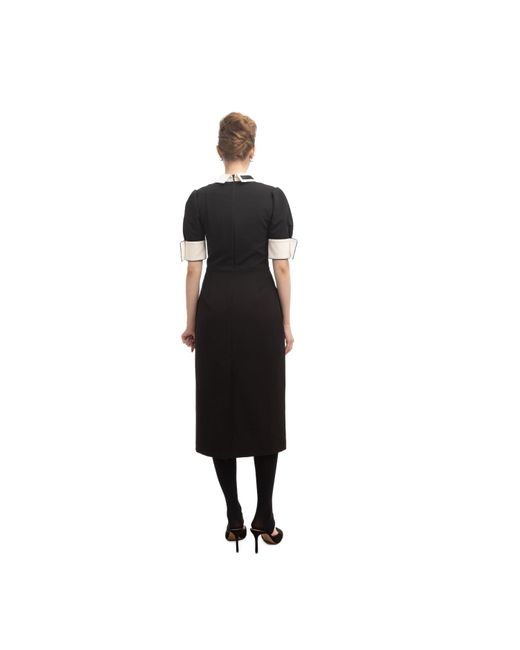 Julia Allert Black Formal Fitted Dress With Collar