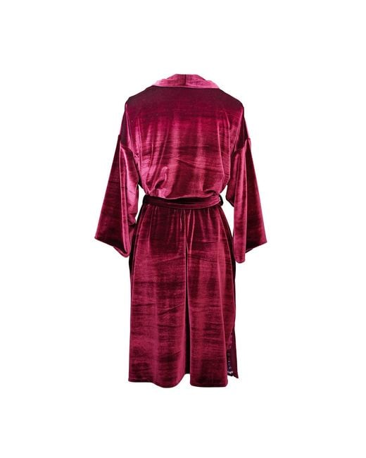 Jennafer Grace Red Bordeaux Velvet Reversible Koi Kimono