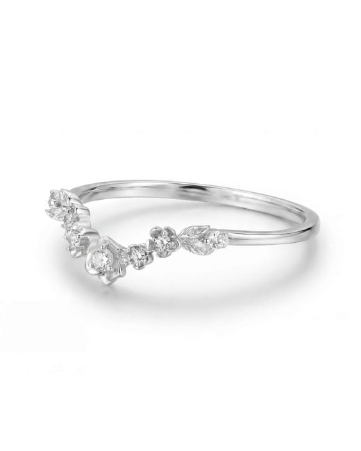 Azura Jewelry New York White Floral Nesting Band Vermeil