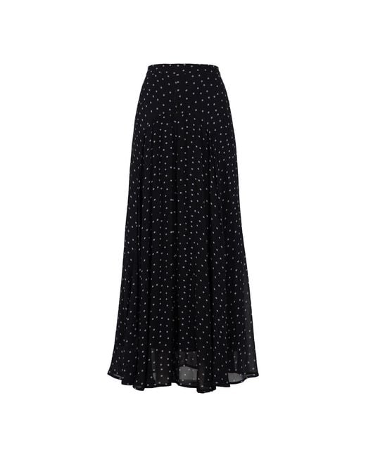 Rose & Nancy Black Elsie Spot Maxi Skirt