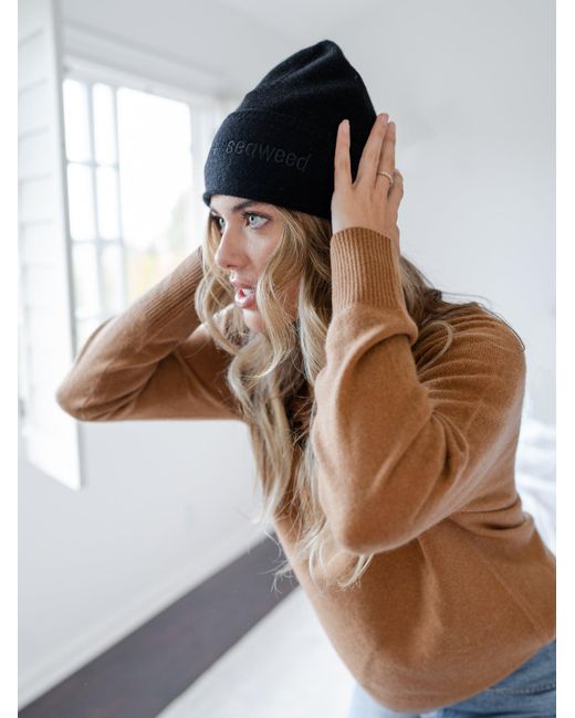 Catnip and Seaweed Black The Cashmere Beanie