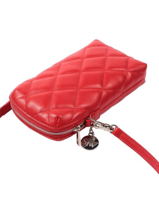 SJW BAGS LONDON Red Orée Quilted Leather Small Crossbody Bag