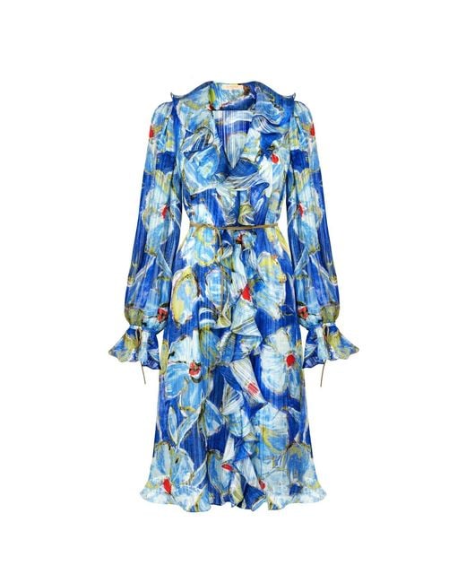 Elsava Blue Of Silence Ruffle Dress