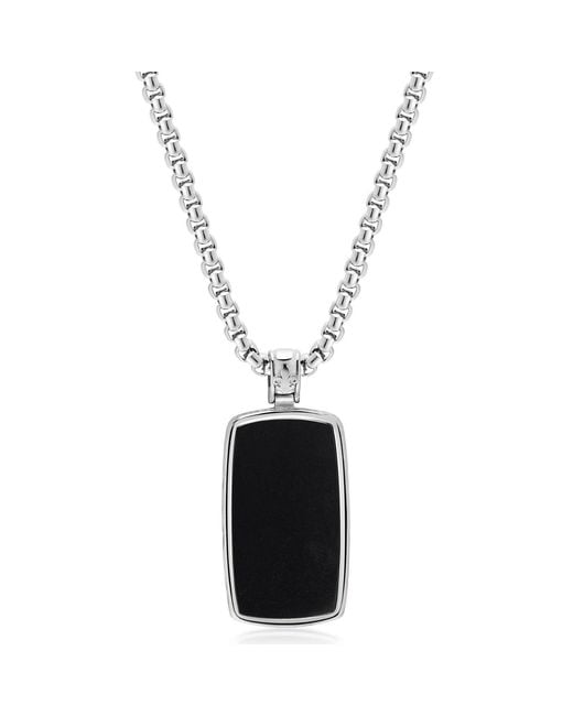 Nialaya White Onyx Dog Tag Necklace for men