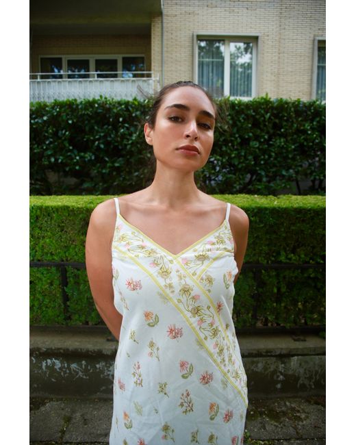 Em & Shi White Chamomile Slip Dress