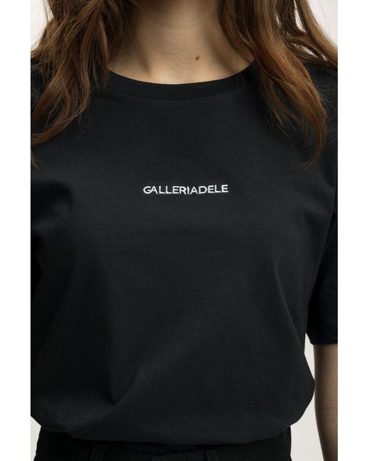 Galleriadele Black The Short-Sleeve Logo T-Shirt