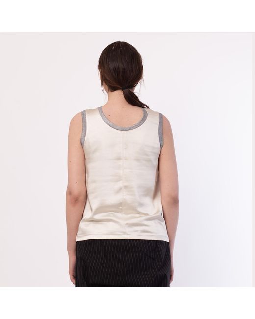 Silvia Serban Gray Reversible Satin Top
