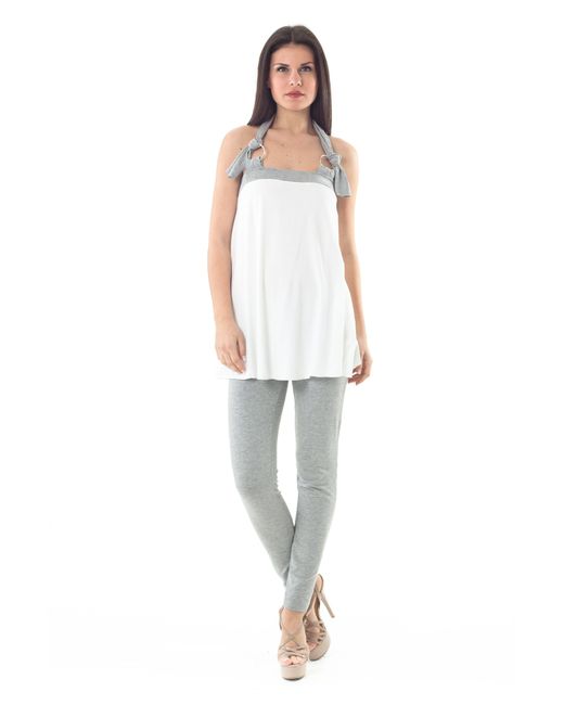 Conquista White Halter Neck Tunic