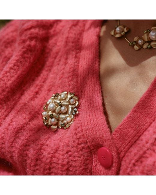 Retro Chic Metallic Garden Blossom Brooch