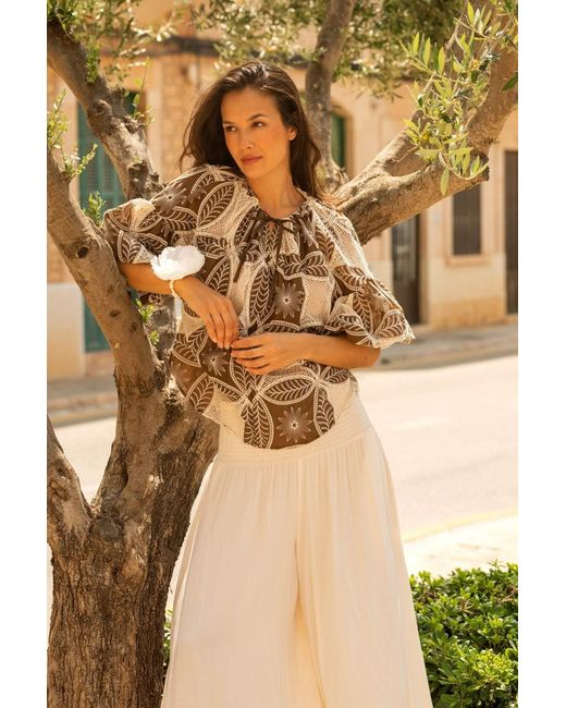 Traffic People White Neutrals Cream Tea Aurora Off- Relaxed Wide Leg Trousers