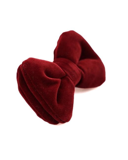 DAVID WEJ Red Velvet Pretied Bow Tie – for men