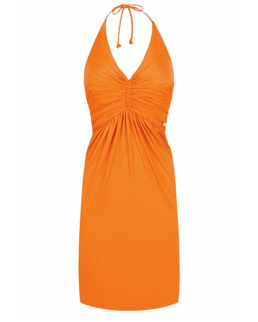 Chic by Lirette Orange Short Halter Dress Natural