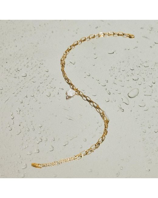 Lait & Lune Metallic Ryna Link Chain Pearl Necklace