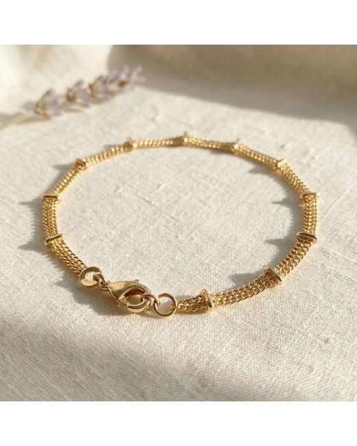 Harfi Metallic 18Ct Plated Bar Curb Chain Bracelet