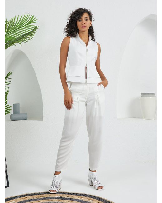 Lumina Eligma White Construct Vest Suit Ensemble