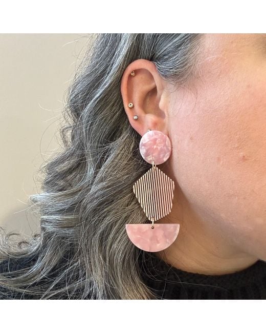 CLOSET REHAB Pink Pendulum Drop Earrings