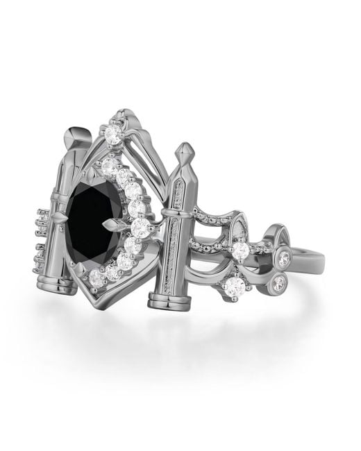 Azura Jewelry New York Metallic Sanctum Of Shadows Onyx Ring Vermeil