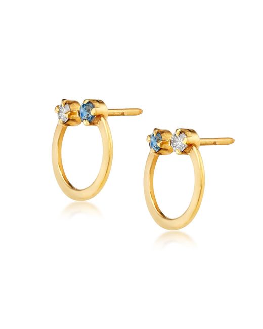 Preeti Sandhu Metallic Diamond & Tanzanite Flat Hoop