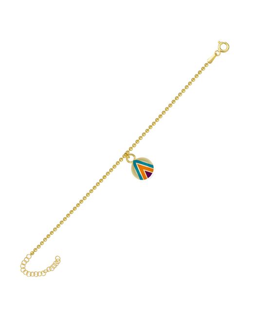 Spero London Metallic Ladybug Enamel Bracelet With Sterling Beaded Chain