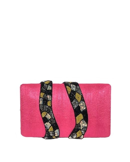 Simitri Pink Kaa Clutch