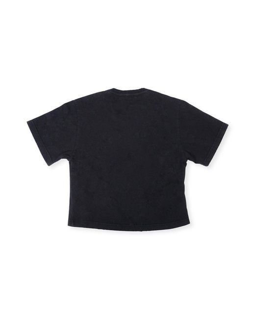 Bradford Row Black Sirena Distressed Crop Tee