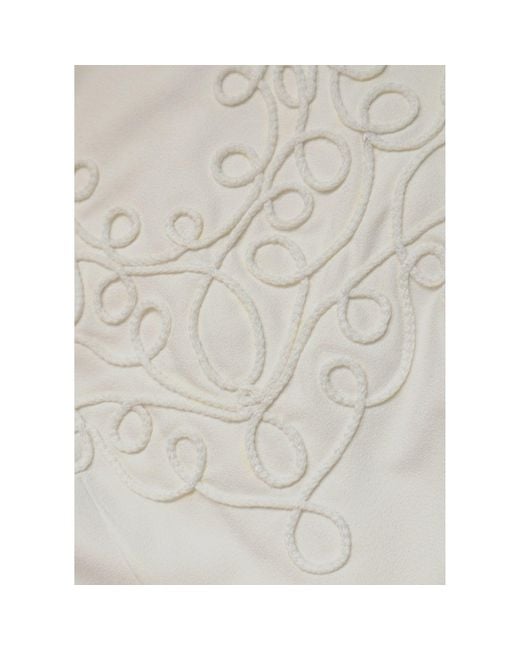2KStyle White Aurum Pleated Hand-Embroidered Mini Dress