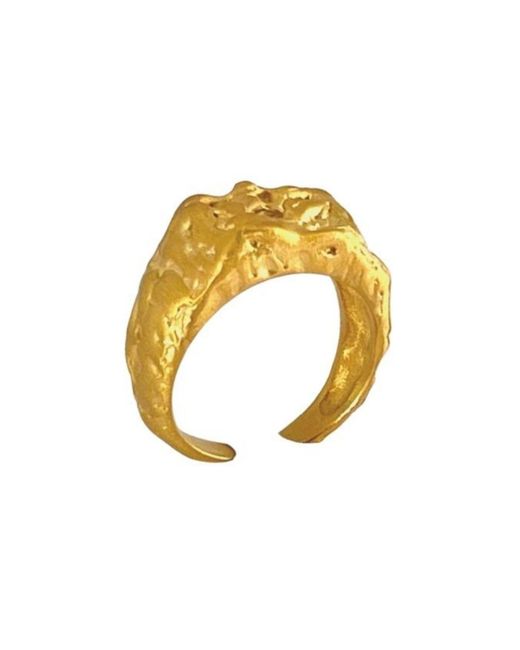 LINYA JEWELLERY Metallic Deka Amorphous Rectangular Matte Ring