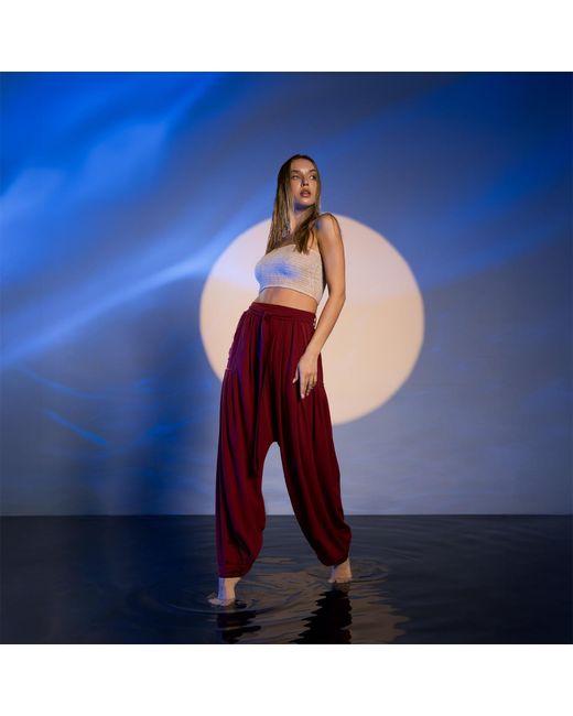 Zhenabia Red Boho Harem Pants