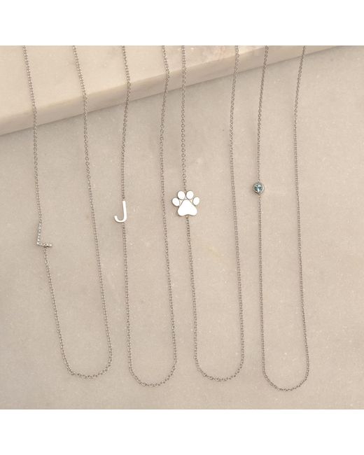 Maya Brenner Metallic 14k Gold Asymmetrical Letter Necklace - White Gold - 16" |