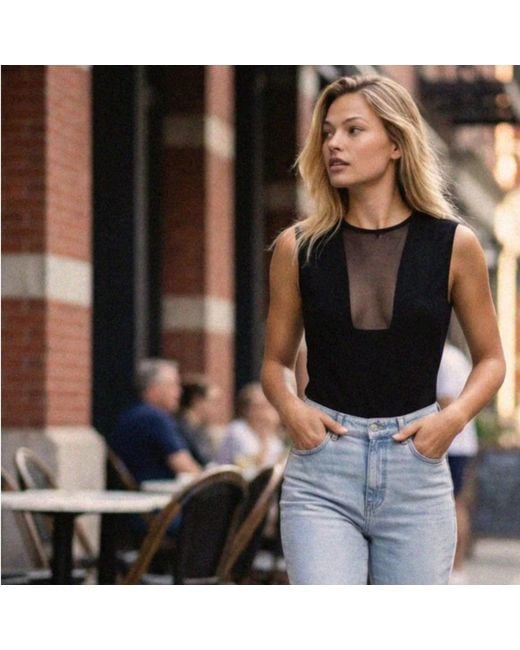 Marianne by Marie Jordane Black Kylie Organic Cotton Mesh Panel Made