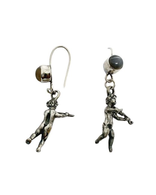 Tg-Jewellery by Tamara Gervasio Black Violin & Flute Cherub Earrings