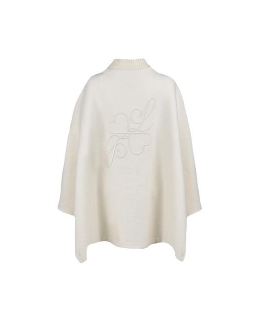 House of Laines London White Neutrals Laines Couture Wool Blend Zip Cape