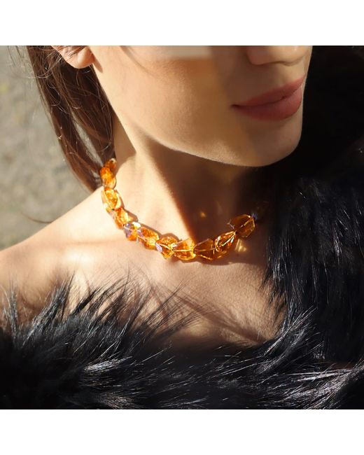 Mineralgems•Studio Metallic Madeira Citrine Quartz Necklace