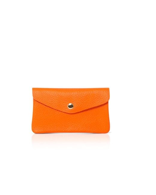Betsy & Floss Orange Medium Popper Leather Purse
