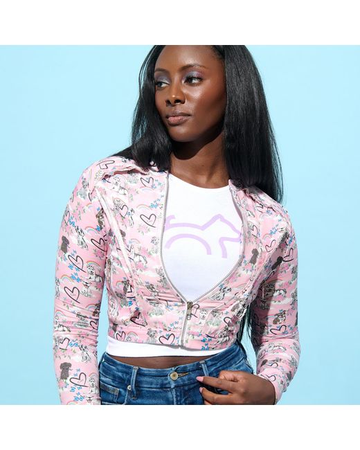 Cloud Haven Pink Love Them All Cropped Jacket
