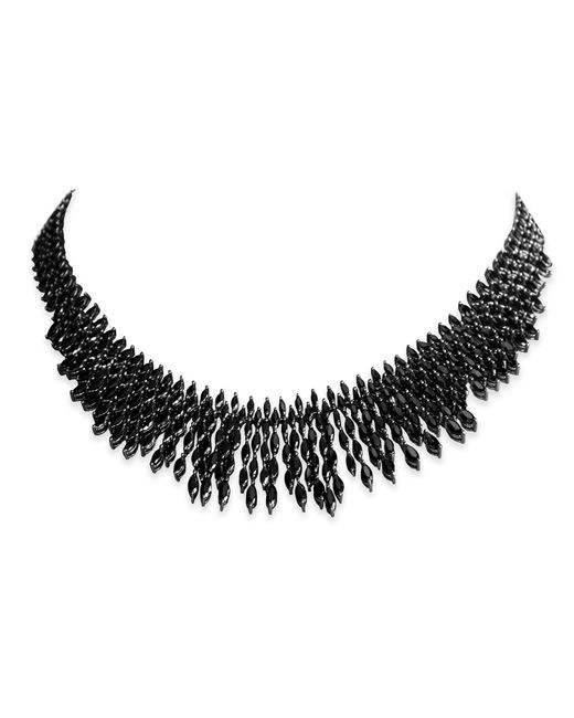 SALLY SKOUFIS Black Renaissance Cascade Necklace With Made Cz Diamond Stimulant