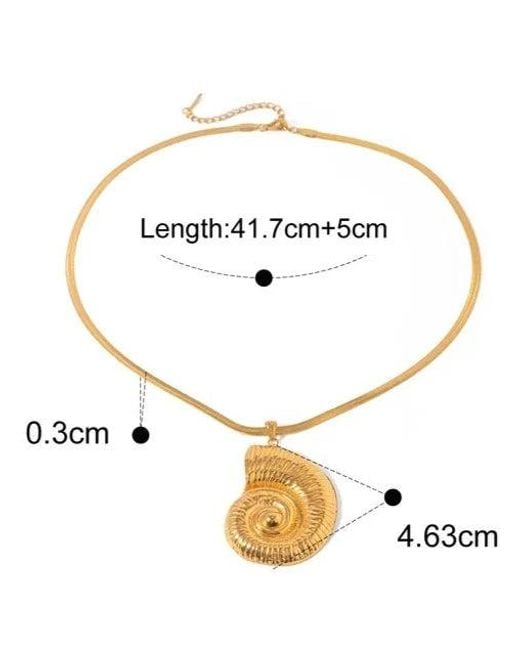 Nazzar Metallic Large Snail Shell Pendant Necklace