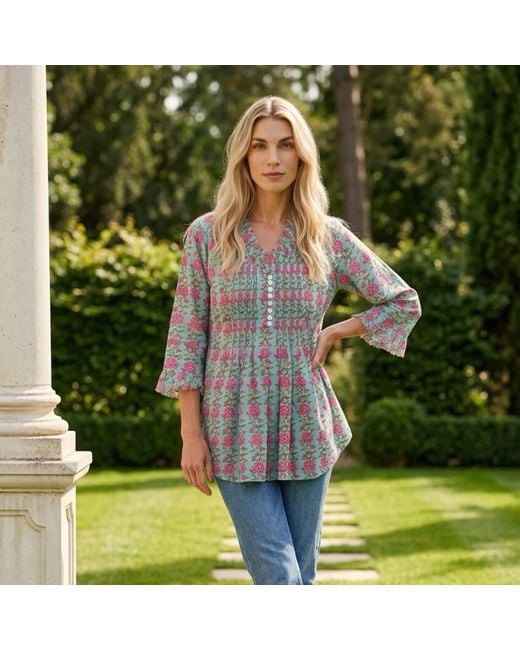 At Last Blue Sophie Cotton Shirt