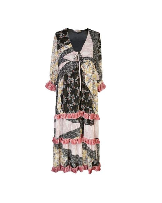 Jennafer Grace Black Hana Heather Velvet Ruffle Maxi Dress