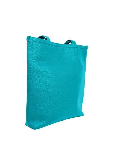 godi. Blue The Ivy Handmade Leather Tote Bag