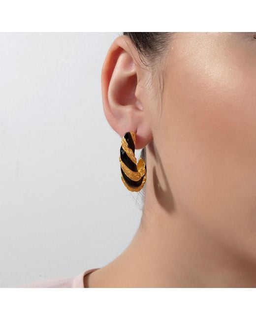 Milou Jewelry Black Hoop Earrings