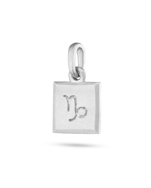7879 White Capricorn Zodiac Pendant