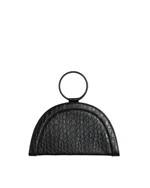 Laura Olaru Black Fany Maxi Croco Leather Bag