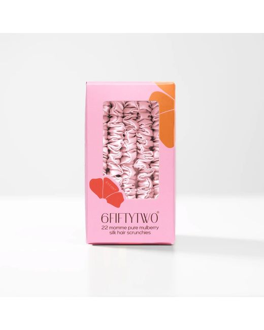 6Fiftytwo® Pink Neutrals Pure Mulberry Slim Silk Scrunchies