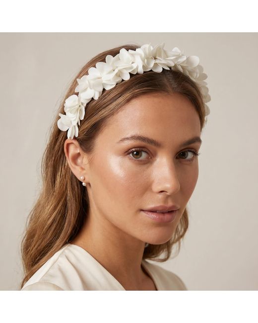 2KStyle Green Neutrals Peony Three-Dimensional Floral Hand-Embellished Satin Headband