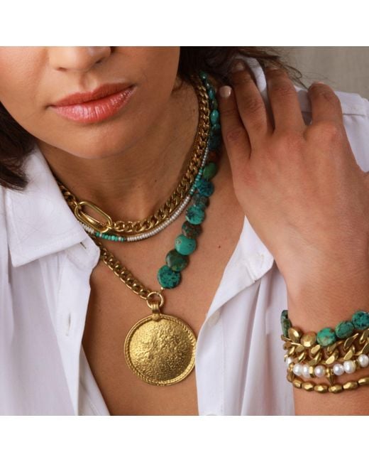Rachel Nathan Metallic Shield Necklace
