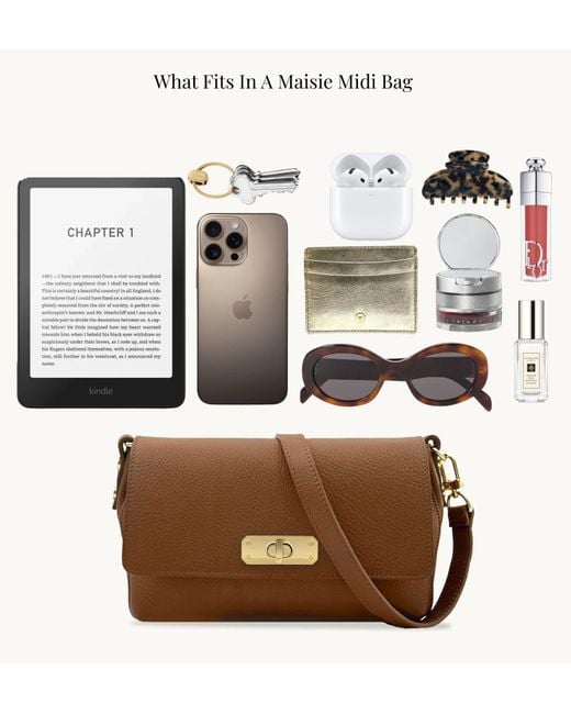Apatchy London Brown The Maisie Midi Mink Suede Bag