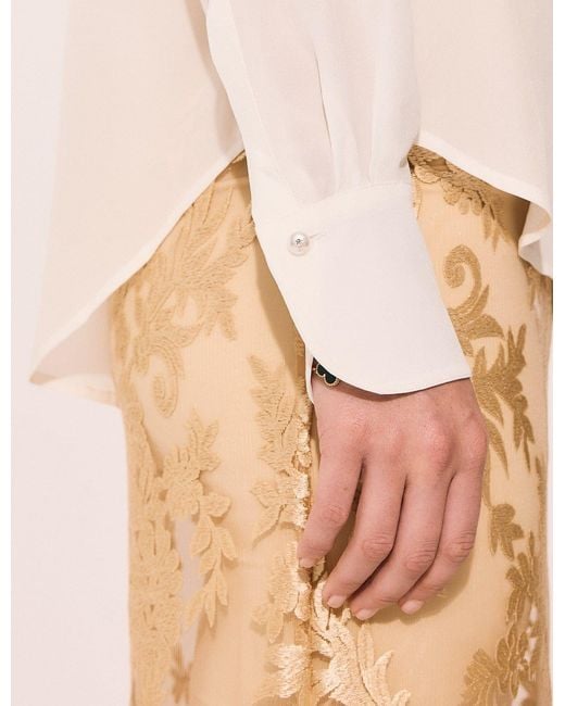 Lindsay Nicholas New York White Tuxedo Blouse