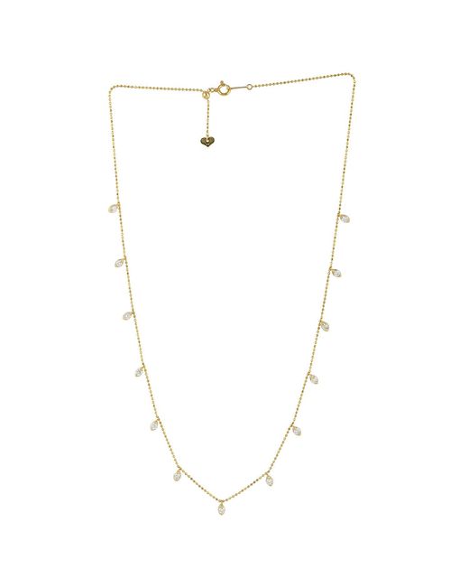 Artisan White Pear Shape Diamond Station Necklace